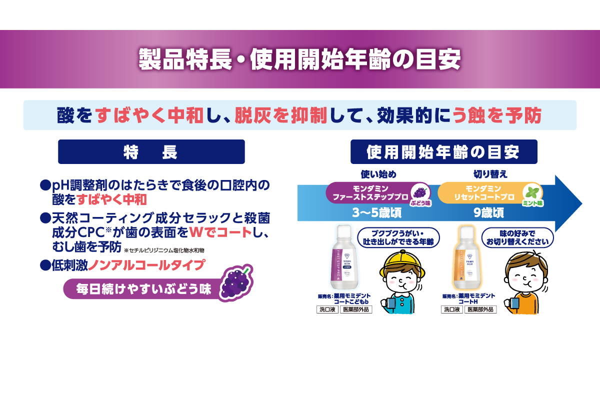 製品特長・使用開始年齢の目安